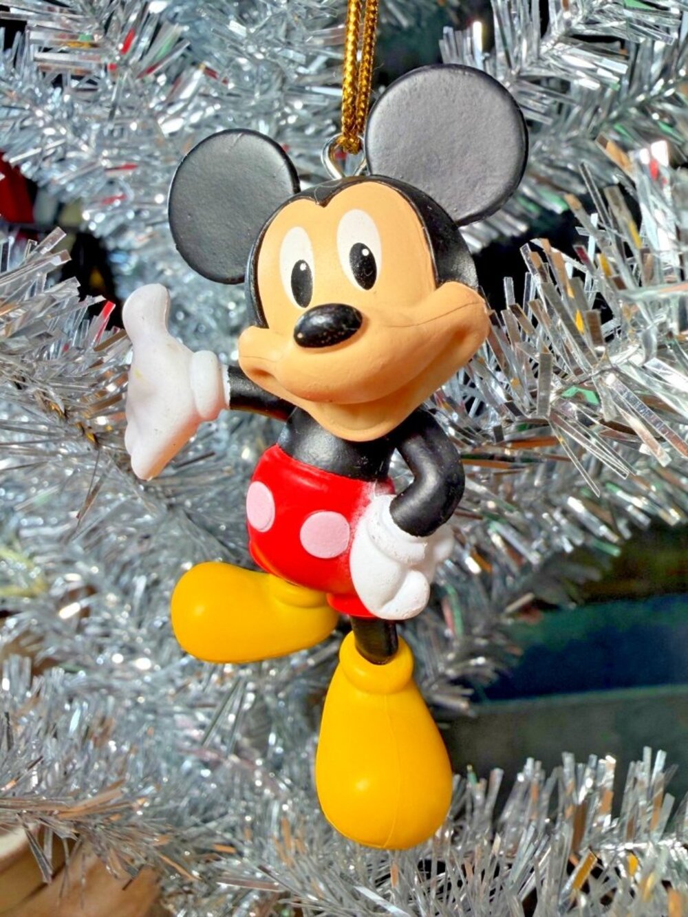 Vintage Mickey Mouse Christmas Tree Ornament Disney Decor Collectible Se